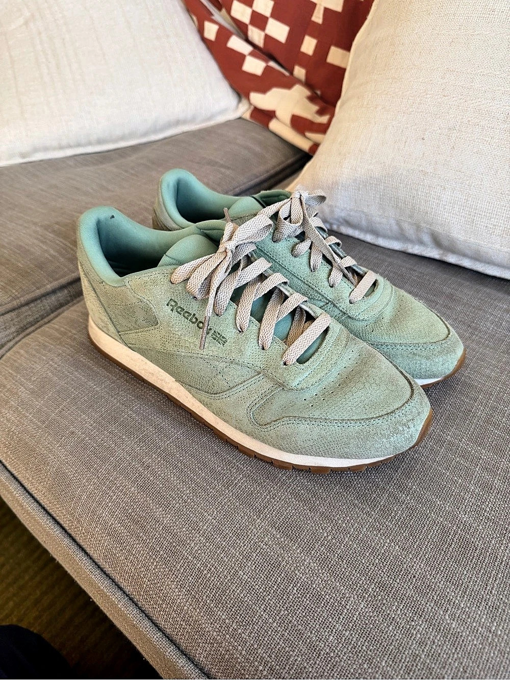 Reebok Classic Leather Croc Green & White Sneakers